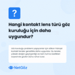 Göz kuruluğuna karşı uygun lens seçeneklerini açıklayan soru görseli