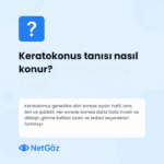 Keratokonusun tanı yöntemlerini açıklayan infografik Türkçe görsel