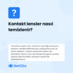Lens temizliği için adımları gösteren soru-cevap görseli