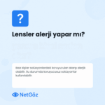 Lens kullanımında alerjik reaksiyon riskini anlatan soru görseli