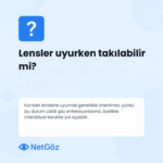 Uykuda lens kullanımıyla ilgili soru-cevap görseli