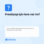 akın görme problemi için üretilen lens türlerini açıklayan soru görseli.