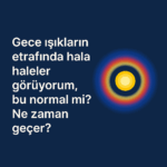 Gece görüşte oluşabilecek hale ve ışık yansıması efektini simgeleyen sade grafik.