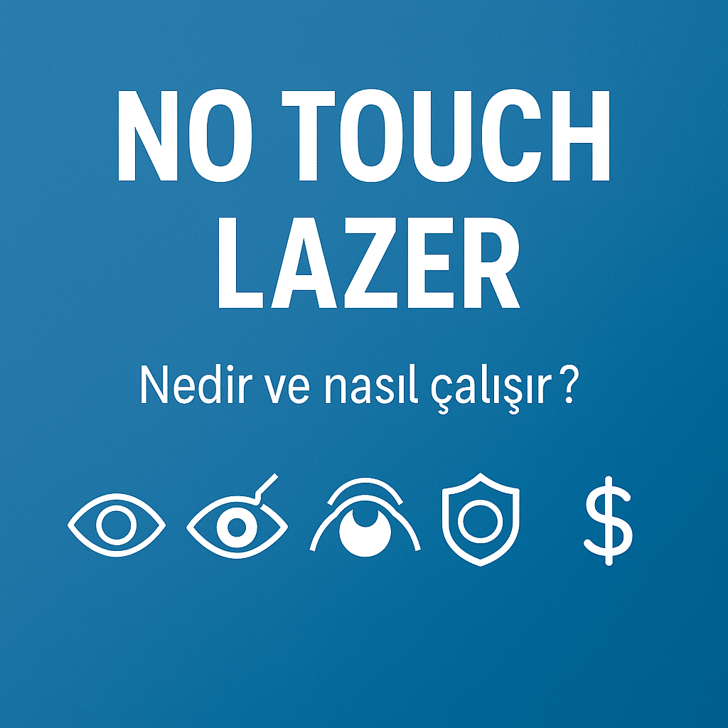 No Touch Lazer hakkında bilgilendirici ikonlu grafik tasarım