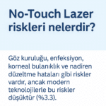 No-Touch Lazer risklerini listeleyen açıklayıcı Türkçe görsel